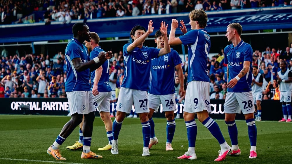 August Priske celebrates his goal against Barcelona